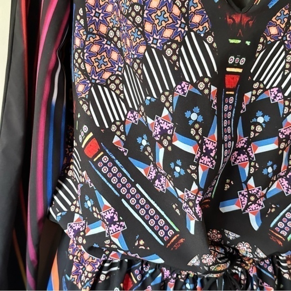 Clover Canyon beautiful stained glass detail short dress size M - Picture 6 of 14